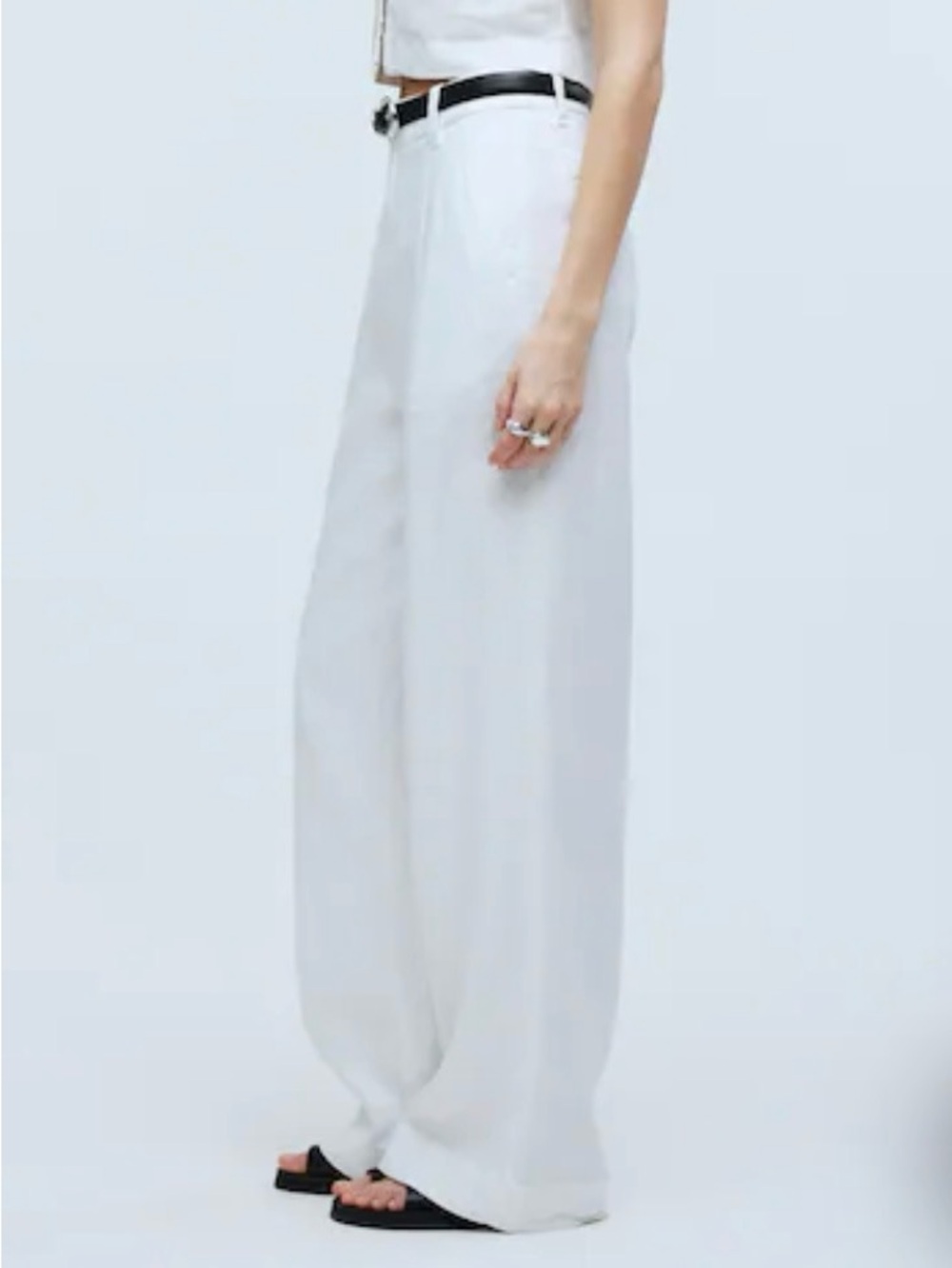 Madewell The Harlow Wide-Leg Pant in 100% Linen Size 8